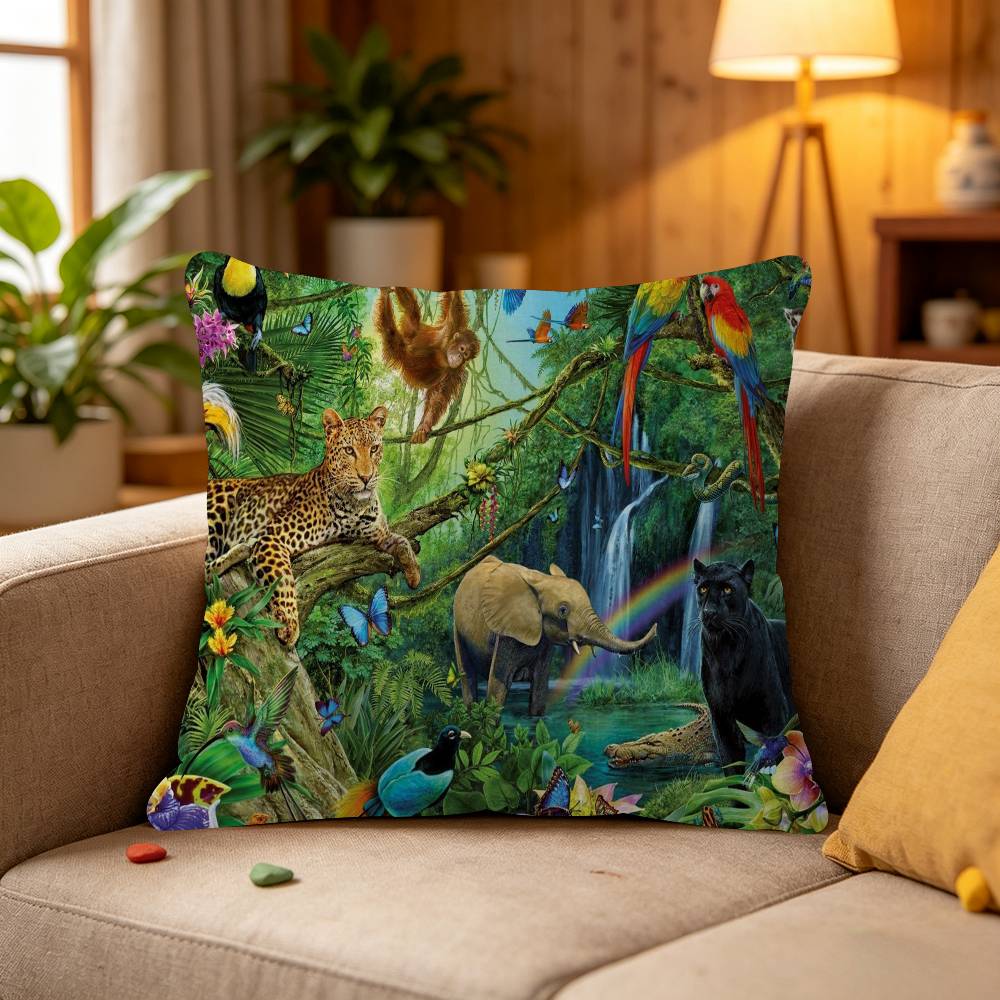 Jungle animals adventure Cushion Cover 30x50 Polyester Sofa Cushions Decorative Throw Pillows Home Decoration Pillowcover