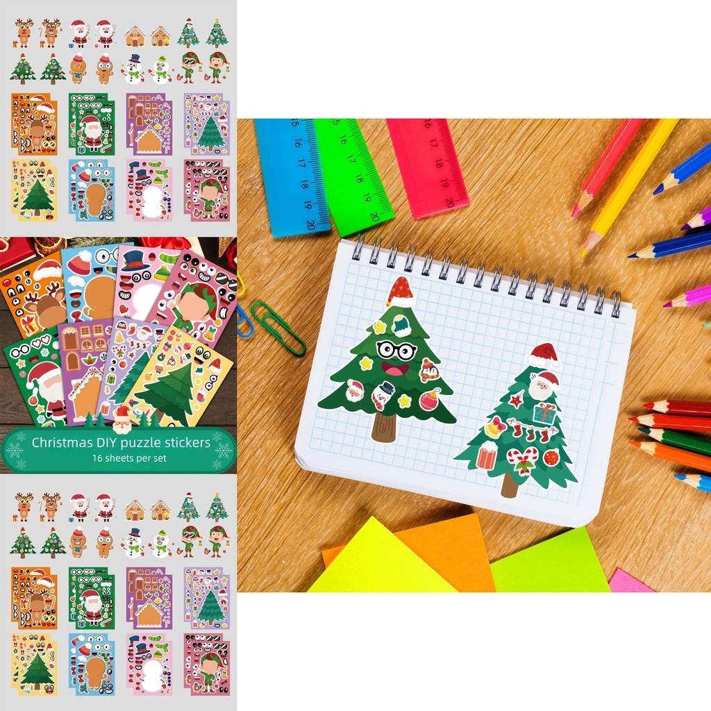 Engaging Cartoon Christmas Puzzle For Children With Colorful Stickers For Endless Fun