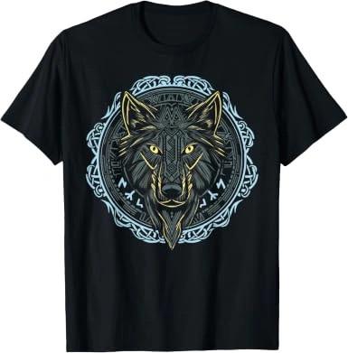 Viking Fenrir Shirt, Norse Wolf Mythology Graphic Tee