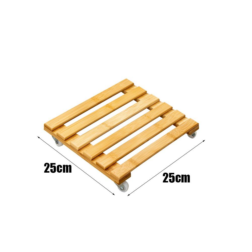 Creative Wooden Plant Roller Stand Square with 360° Detachable Wheels Potted Bonsai Rack Moving Palnt Pulley Pallet Holder
