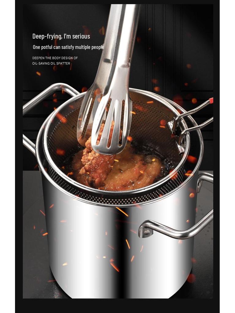 Mini Multifunctional 304 Stainless Steel Frying Pan with Filter for Induction Cookers