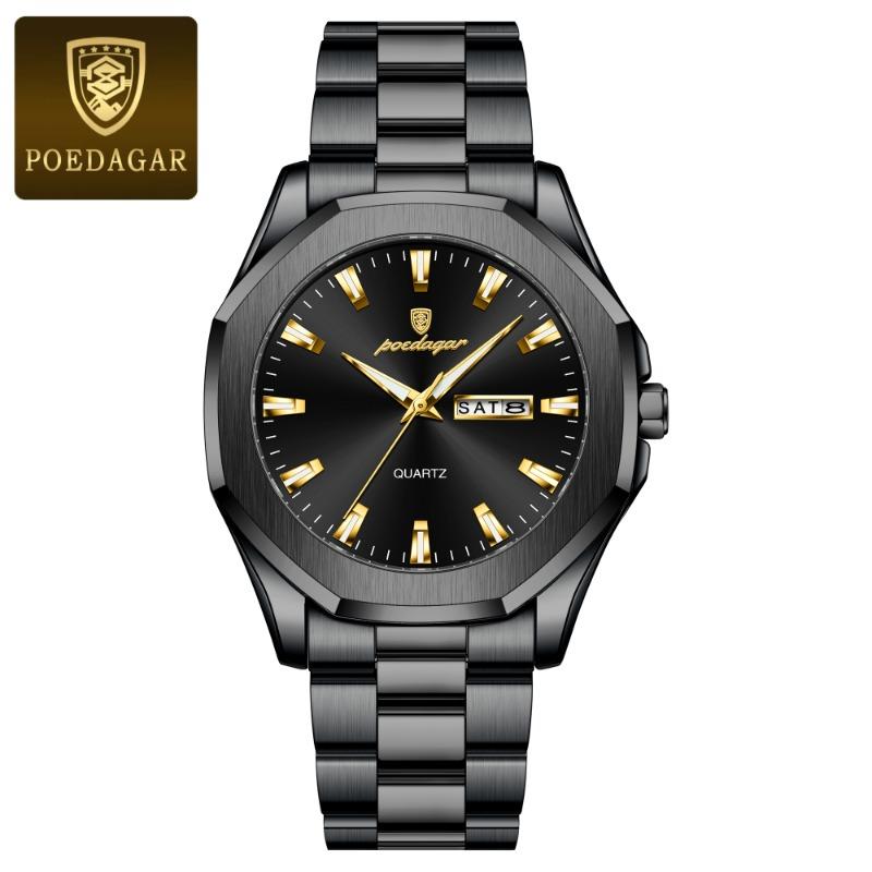 Reloj de Pulsera para Hombre de Moda de Marca Superior Nuevo Correa de Acero Cuarzo Impermeable Luminoso