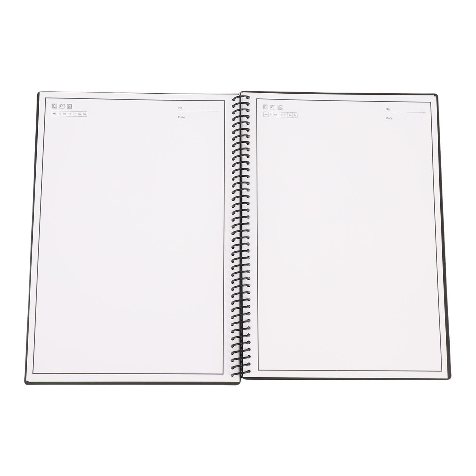 

Reusable Paper Notebook Spiral Bound Erasable Shorthand Notepad APP Connectivity Black Lined and Dotted Pages