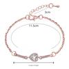 Heart-shaped Inlaid Zircon Women's Rose Gold Color Bracelet Jewelry Gift