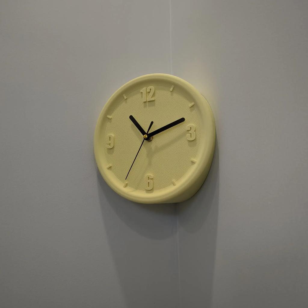 8inch Silent Wall Clocks Creative Non-Ticking Punch-Free Corner Wall Clock Bedroom Technology Luxury Art Home Decoration