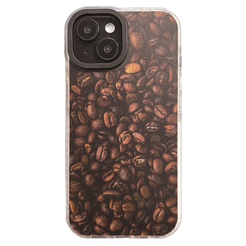 

For iPhone 15 Wholesale Phone Case Colorful Pattern Shockproof Hard Acrylic Cover Coffee Bean