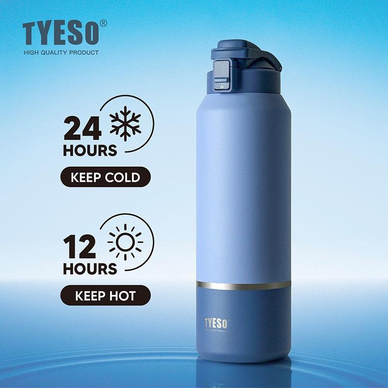 TYESO 1200/1500ML Thermo Bottle Stainless Steel Vaccum Travel Mug Leak-Proof Outdoor Sports Water Bottle Large Capacity Tumbler