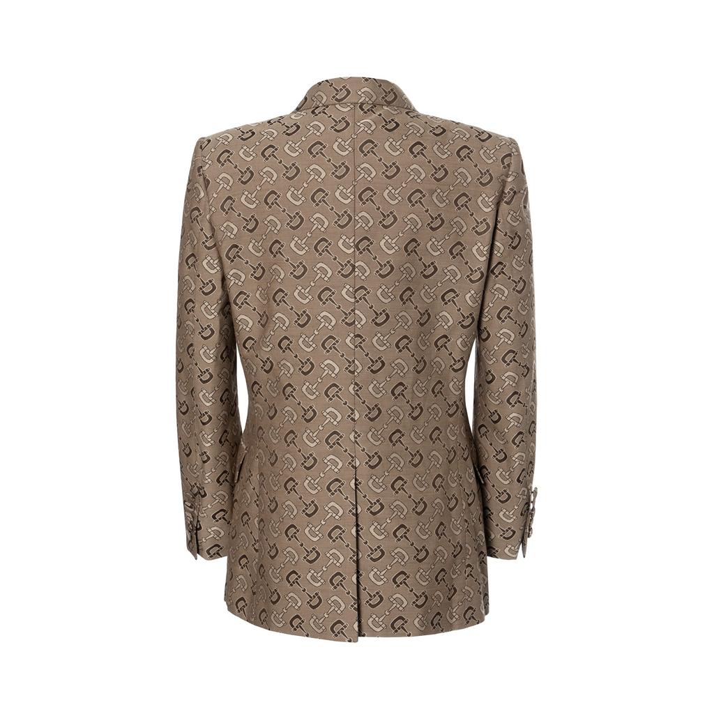Gucci Gg Pattern Double Breasted Jacket 705284-ZAKIV-9549