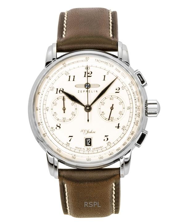 

Zeppelin 100 лет Хронограф Кожаный ремешок Бежевый циферблат Кварцевые 76746 Мужские часы