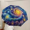 1pc Galaxy Print Automatic Folding Umbrella Durable Iron Frame, Iron Umbrella Structure Suitable for All Seasons Yy260203129
