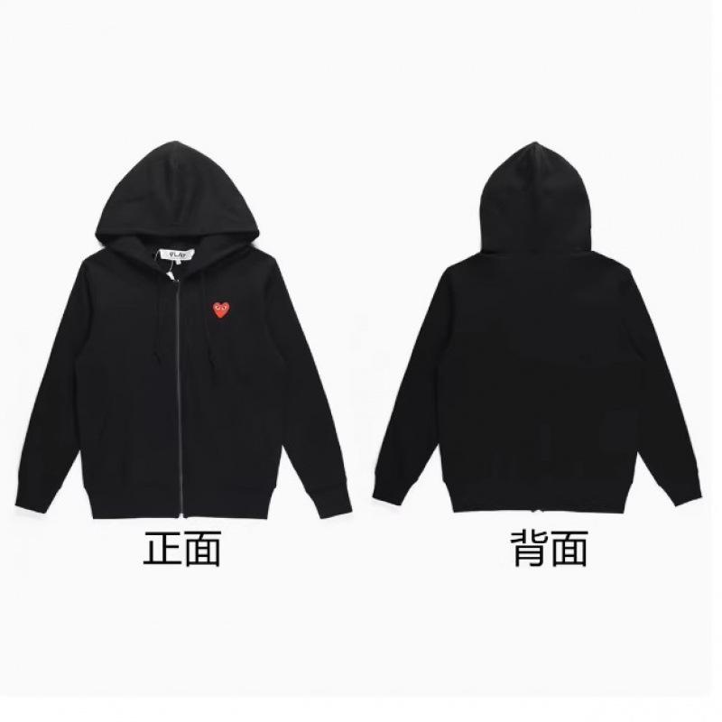 PLAY love hooded sweater fleece thickened cardigan zipper baoling jacket trendy brand Kawaku male and female couples