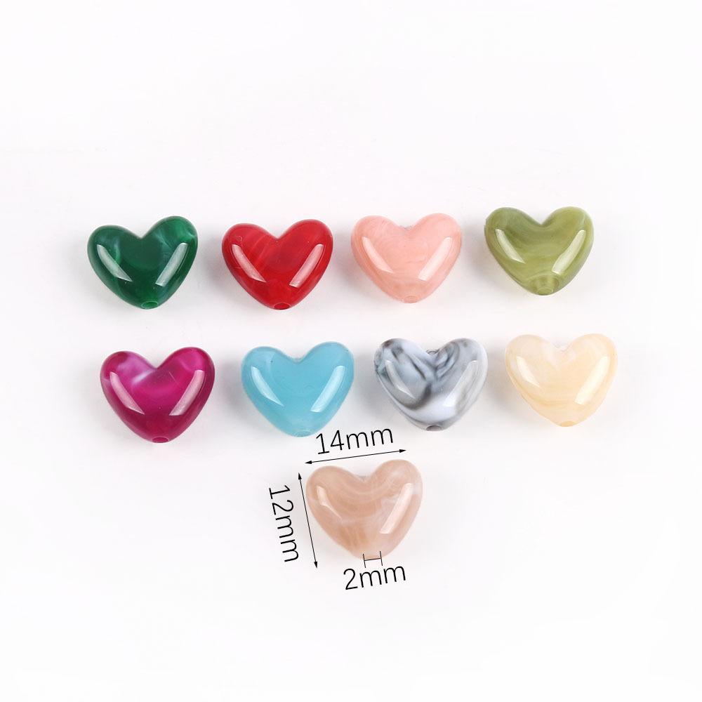 Acrylic Smudge Love Beaded Imitation Jade Straight Hole Bulk Diy Necklace Bracelet Hairpin Jewelry Accessories Material