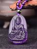 Purple Glaze Guardian Zodiac Charm Pendant: Thousand-Hand Guanyin Bodhisattva Gift