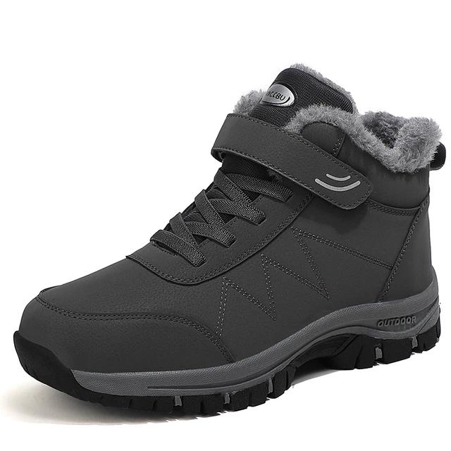 

Fashion Men s Warm Snow Shoes Outdoor Leather Thick Plush Winter Man Casual Sneakers Original Waterproof Trend Sports 39
