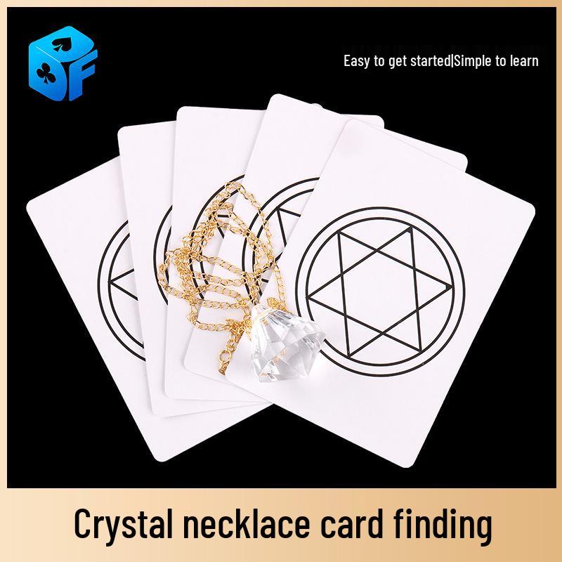 Crystal Necklace Magic Prop: Telepathy Card Prediction Puzzle Toy