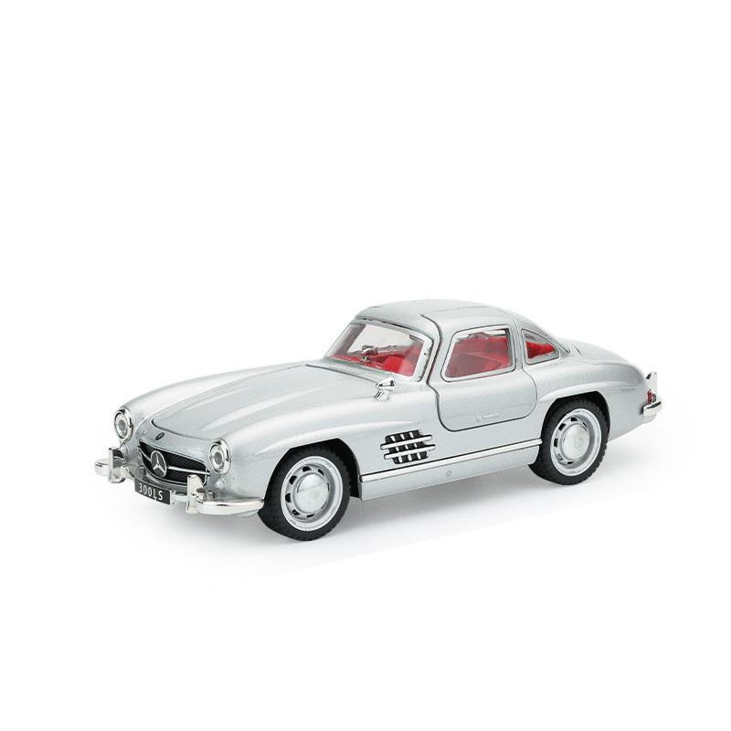 1/32 Mercedes-Benz 300SL Toy Car Model Diecast Metal Vehicle Vintage Miniature Pull Back Collection Gift for Children Kid Boys