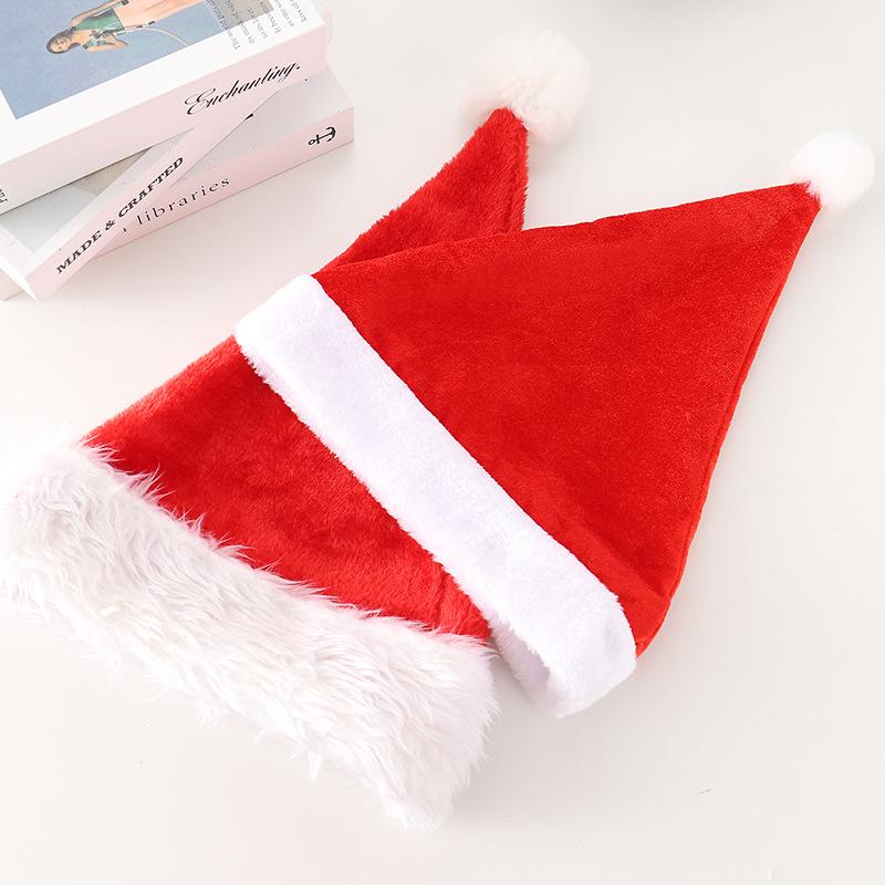 Adult Christmas Ball Upscale Christmas Hat Padded Warm Christmas Hat Plush Christmas Hat for Children Upscale Hat.