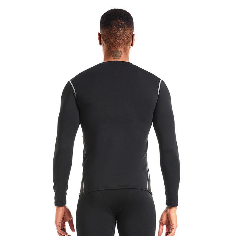 Men's Quick-Dry Compression Base Layer Long Sleeve for Fitness, Running, and Cycling.