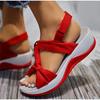 New Large Size Flat-soled Sandals Women's Summer Slope Heel Muffin Bottom Suede Two-color Bottom Casual Women's Sandals