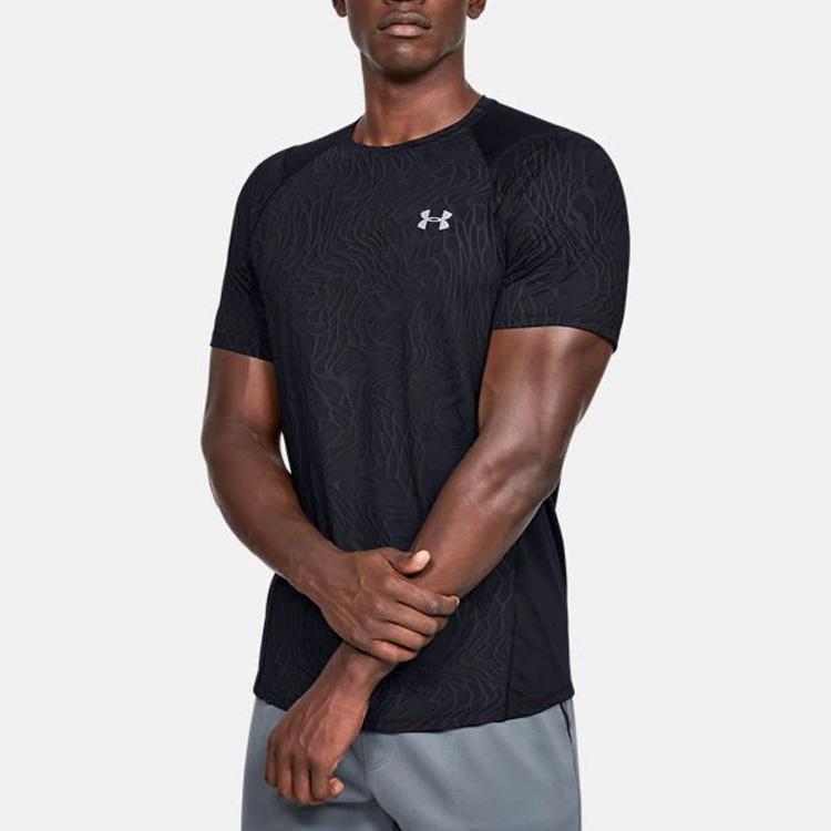 Under Armour Jacquard Straight T-Shirt Men Tops Black 1351562-001