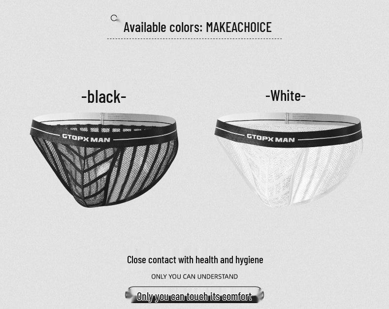 GTOPX Men's Low-Rise Mesh Ice Silk U-Convex Briefs