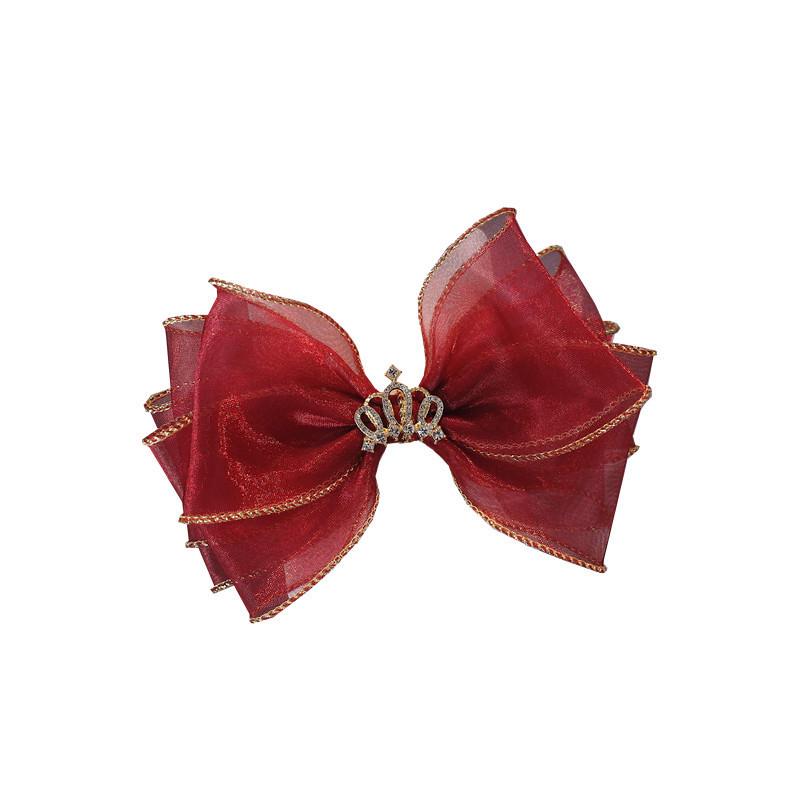 Girls' Princess Crown Bow Hair Clip - Korean Style Fairy Holiday Accessory