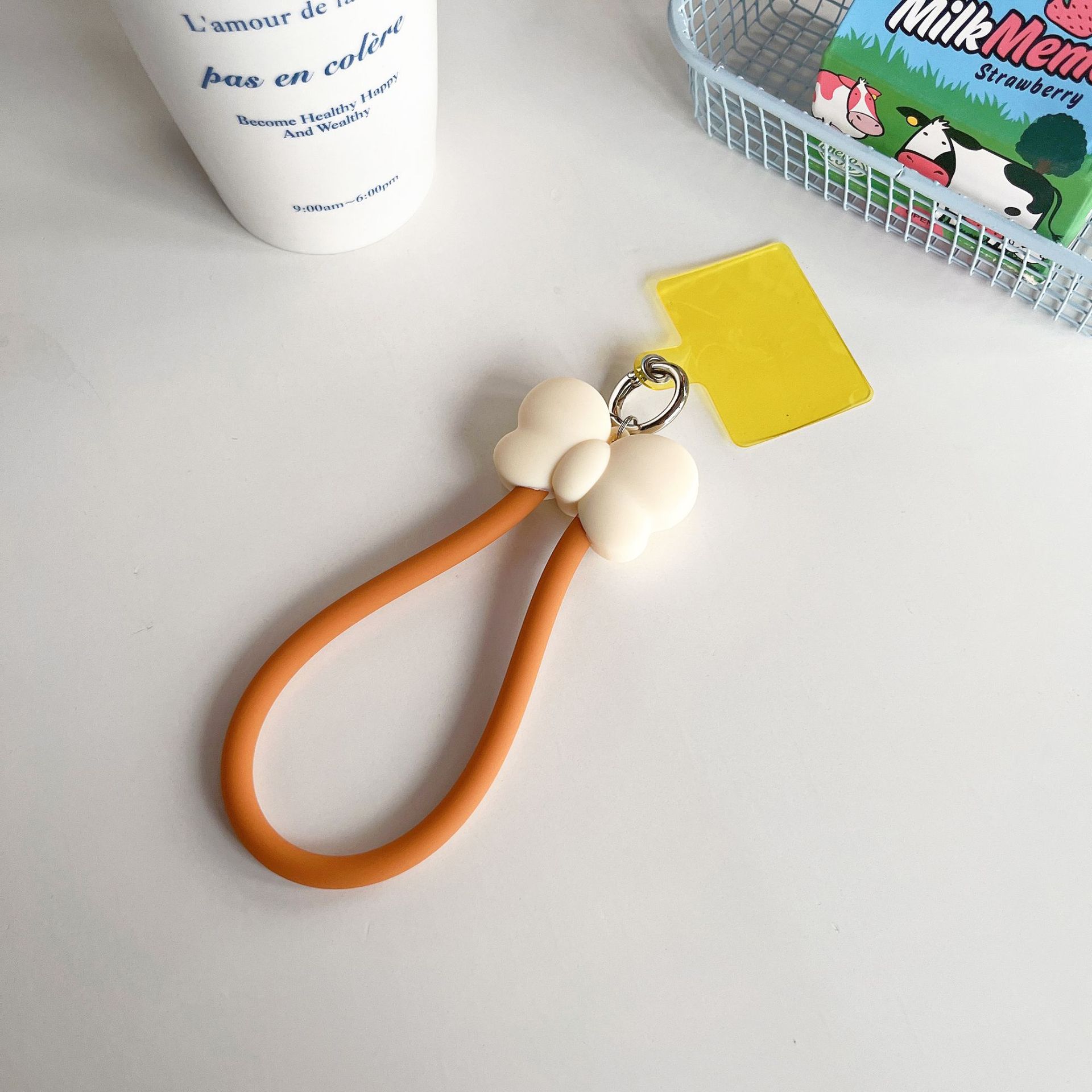 Cute Cartoon Style Bow Tie Phone Strap Lanyard Anti-Dropout Phone Charm Lanyard Backpack Lanyard Girls  Bracelets Keychain