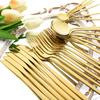 Jankng Gold 24Pcs Dinnerware Stainless Steel Cutlery Set Knife Fork Spoon Western Tableware Set Dinner Kitchen Silverware Set