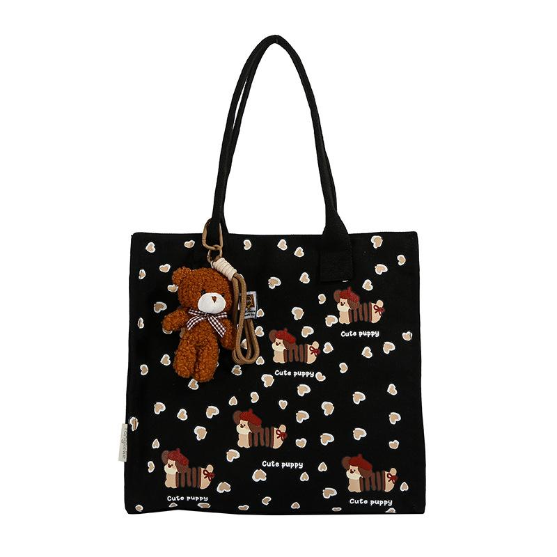 Korean Lazy Style Large Canvas Tote Bag - Fashionable, Versatile, High-End Women's Commuter Shoulder Bag