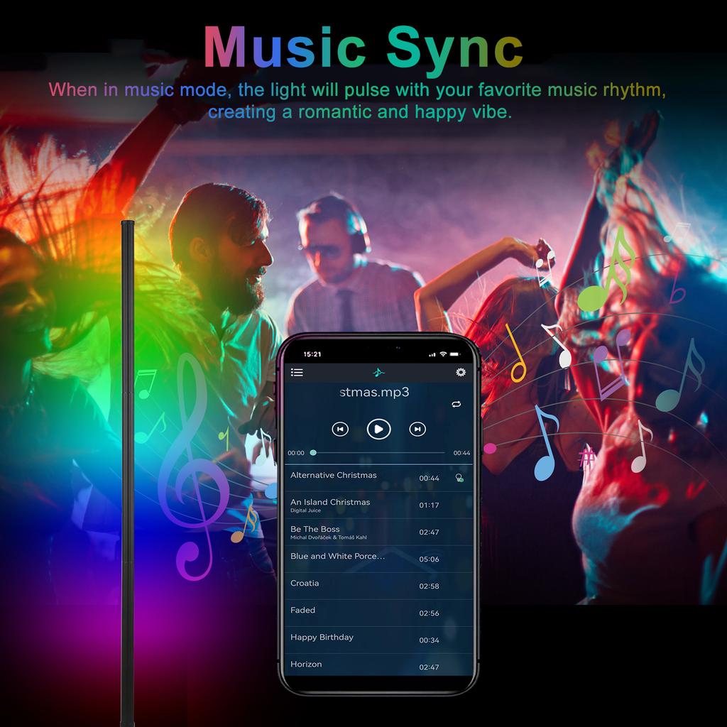 Neoglint Smart LED rohová lampa RGB Atmosphere Stojací lampa Odnímatelné rohové světlo APP Control Remote