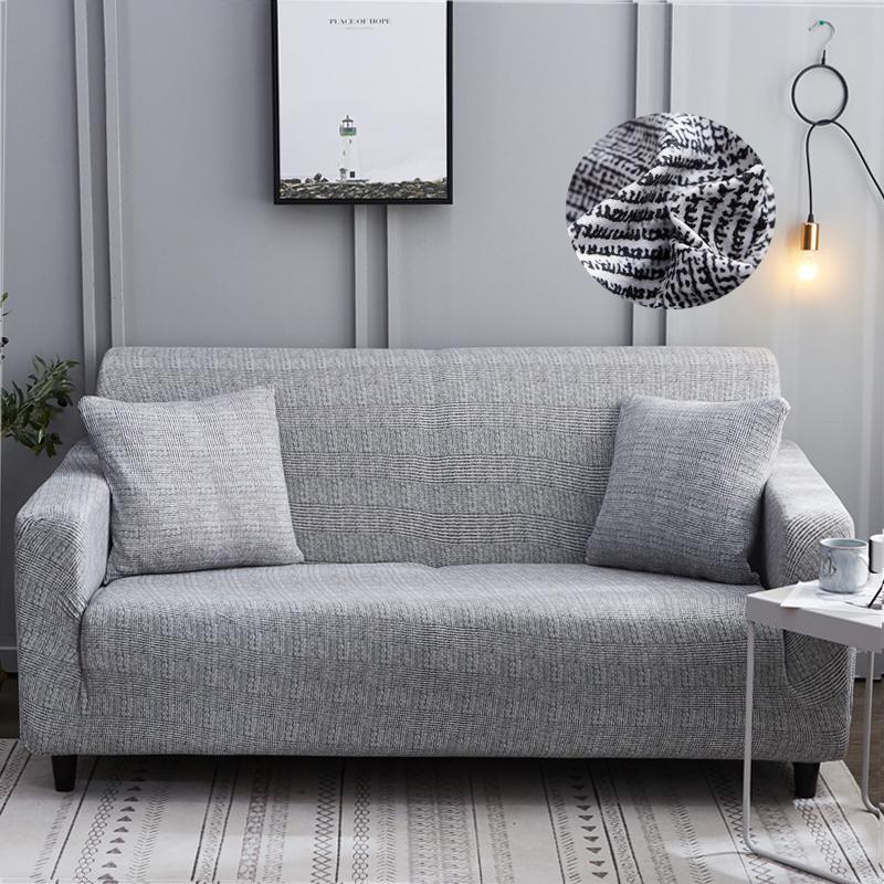 Stretch Sofa Cover Geometry  For Living Room Furniture Protector Couch Cover With Elastic Bottom Sofa Slipcovers For Pets, Kids