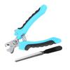 Pet Nail Clipper Set Dog Stainless Steel Nail Trimmer Safety Guard To Avoid OverCutting(Lake Blue Large )
