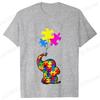 Funny Elephant Autism Awareness T-shirt for Women Acceptance Neurodiversity Summer Shirts Hip Hop Streetwear Short Sleeve Tees