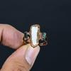 Mother Of Pearl Handmade Gemstone Ring, Copper Electroformed Ring Antique Jewelry, Adjustable Ring Engagement Gift