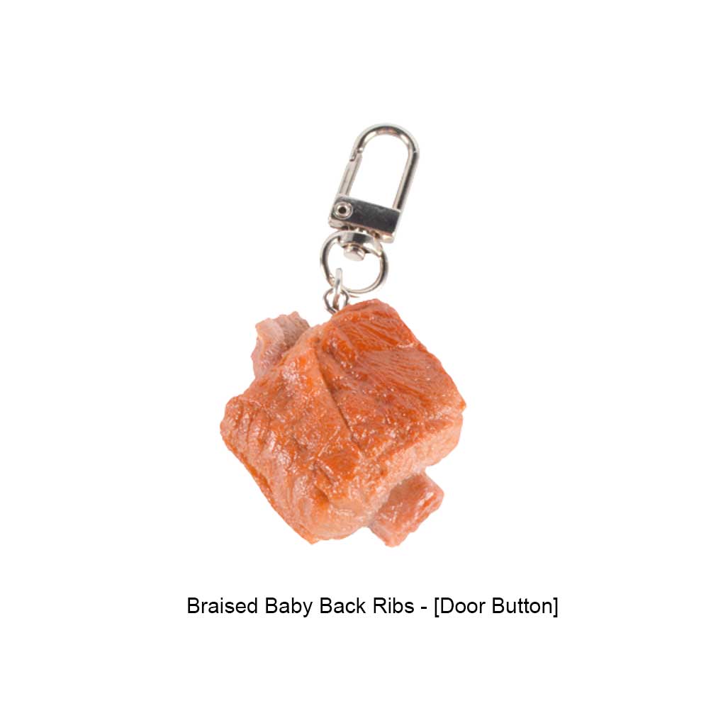 Simulation Spare Ribs Keychain Key Ring Pendant Decoration Charm Durable Bag Party Modern Spoof Props Universal Gifts