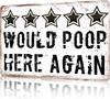 Lavatory Metal Tin Sign Would Poop Here Again Funny Five Star Rating Bathroom Sign For Indoor Outhouse Bathroom Door Aluminum