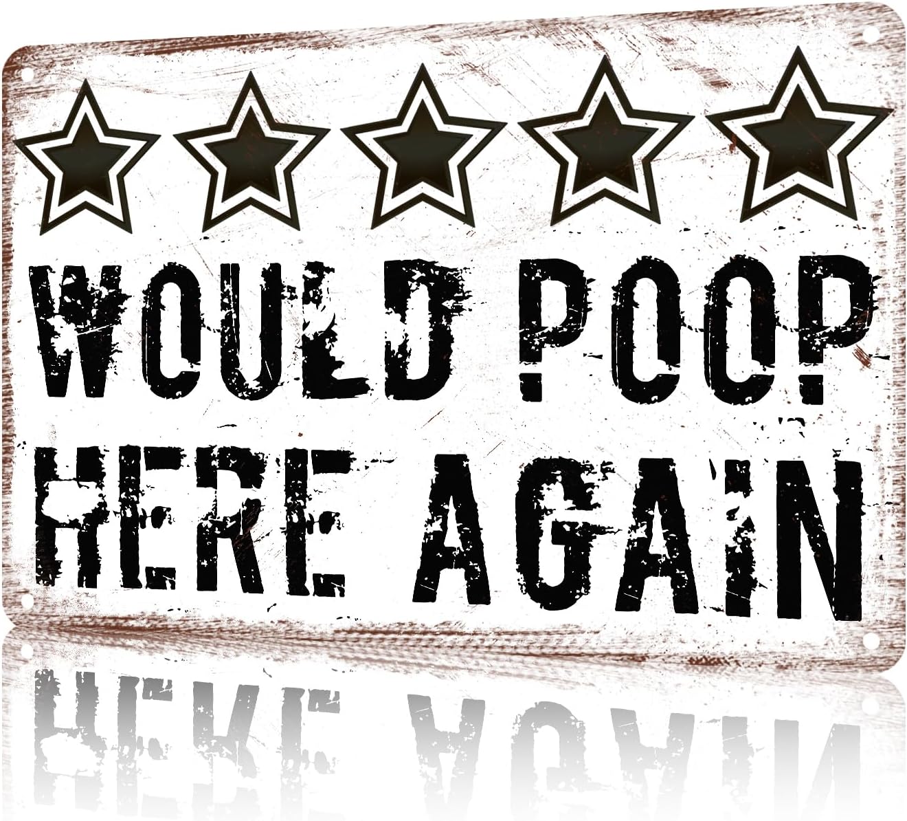 Lavatory Metal Tin Sign Would Poop Here Again Funny Five Star Rating Bathroom Sign For Indoor Outhouse Bathroom Door Aluminum 20x30cm(7.8x11.8inch)