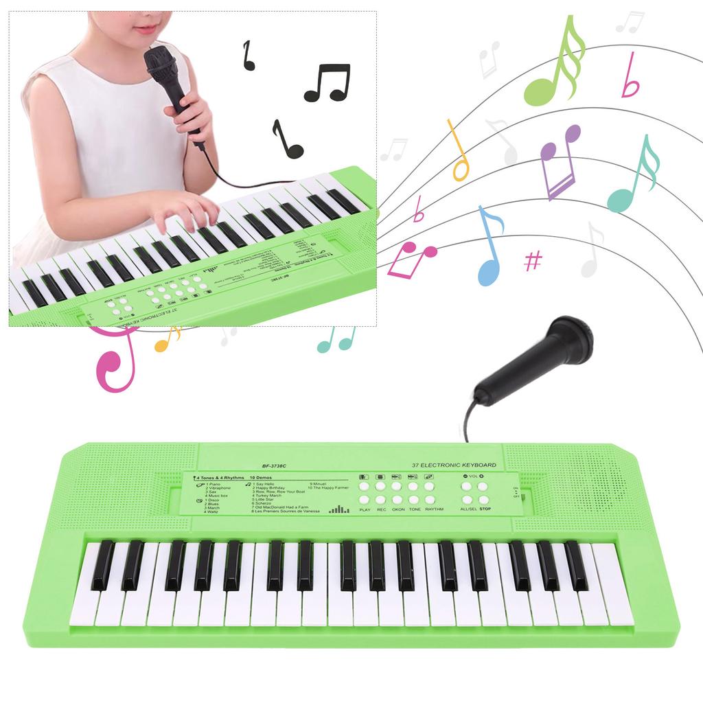 Electronic Piano Keyboard Children 37 Keys Keyboard Piano Educational Instrument Toy with Microphone