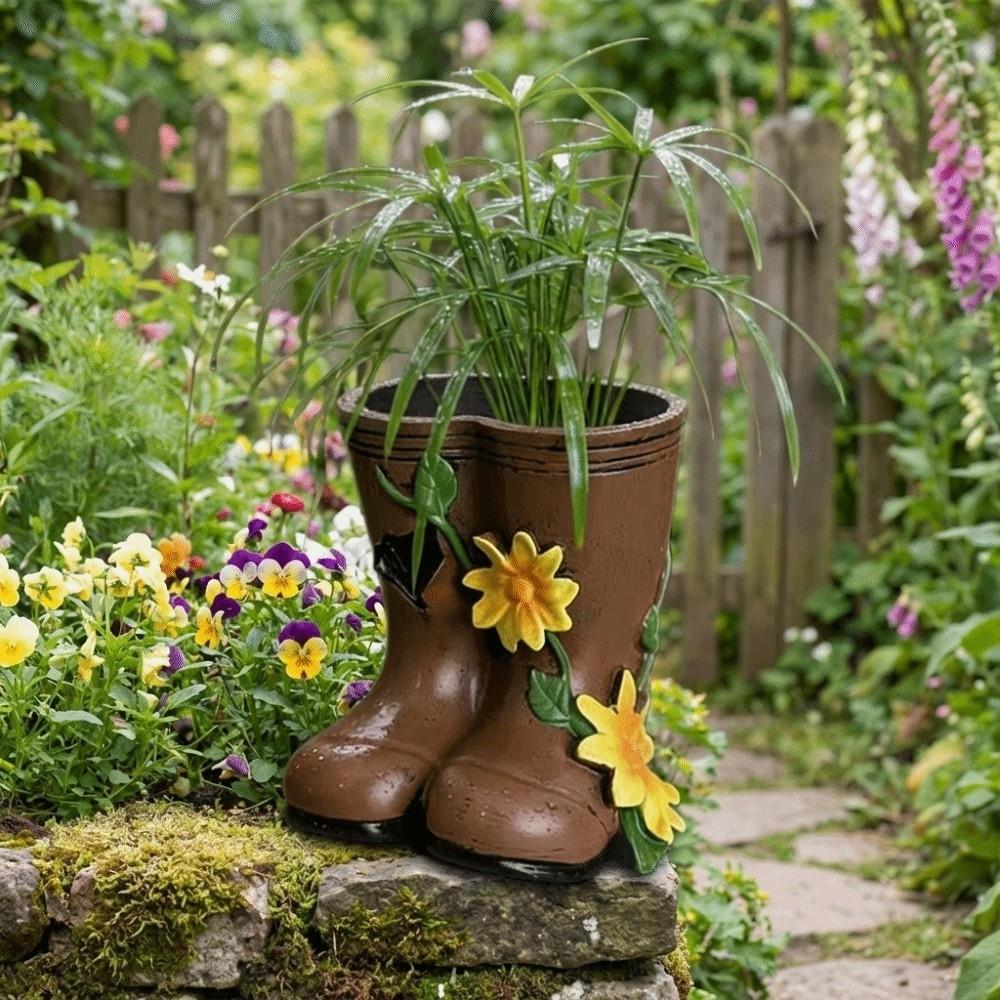 Modern Potted Plants Vase Childishness Garden Decor Unique Rain Boots Flowerpot  Outdoor Decor