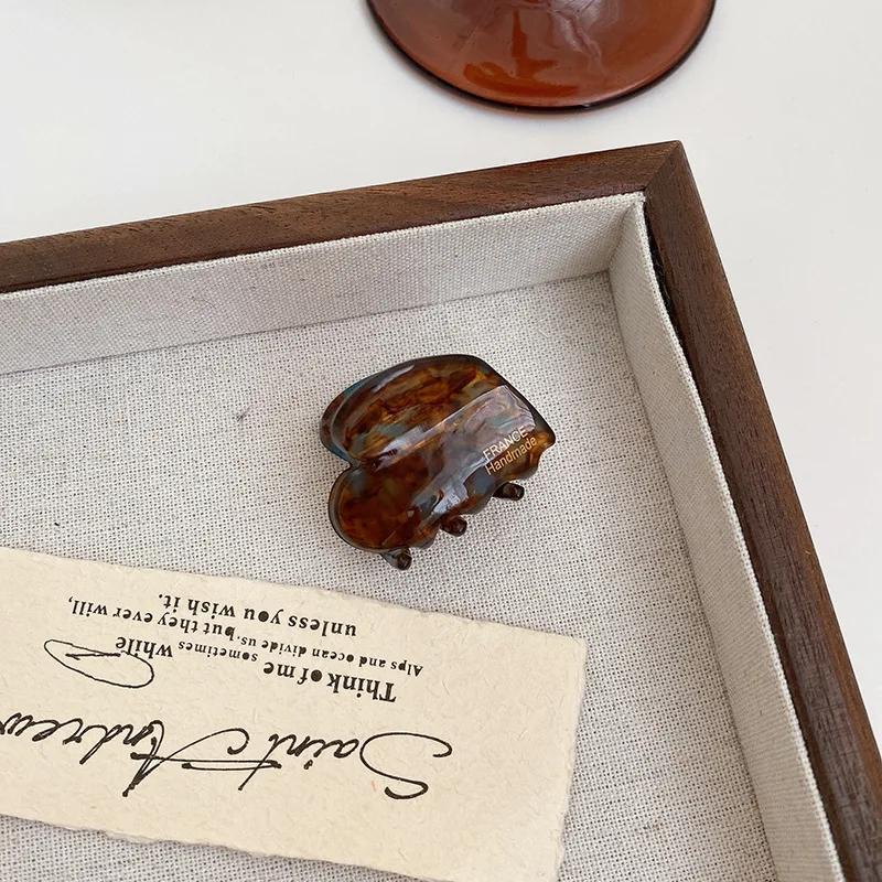 3.5cm Small Hairclaw Acetate Hair Crabs for Girls Cute Heart Shaped Hairclips for Women and Children Hair Accessories