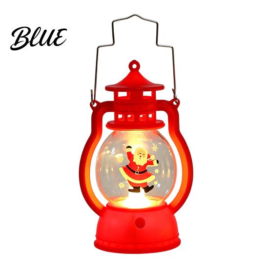 Lightweight Plastic Lantern Christmas Night Light, Retro Santa/Snowman/Tree Handheld Oil Lamp with Light Warm LED, Cute Holiday Tabletop Decor,