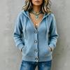 Cardigan a maglia con cappuccio da donna comodo con chiusura a bottoni per l'uso casual autunnale invernale