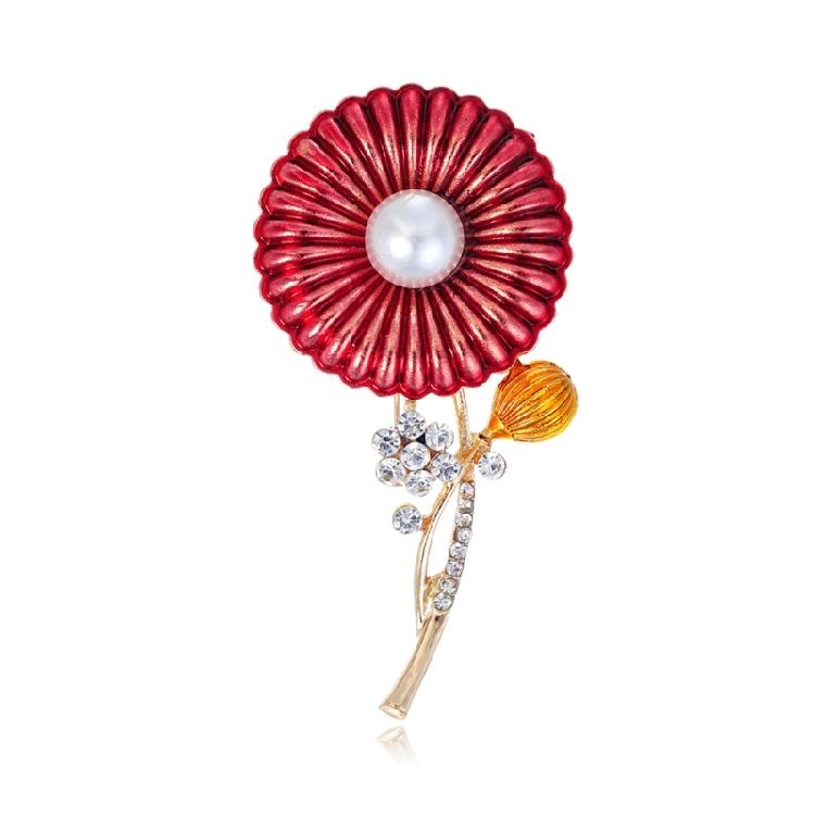 Модная Брошь Цветок Ромашки Цветочный Аксессуар Устойчивая к Царапинам Стильный Металлический Дизайн Украшение Для Улучшения Образа 1