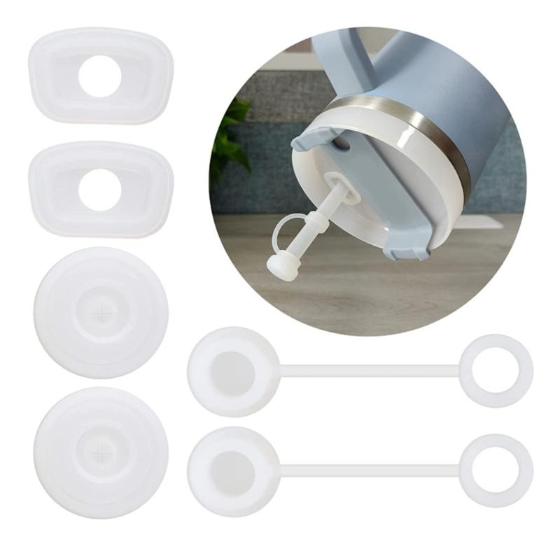 6 Stück Halten Sie Ihren Becher sauber und ordentlich Auslaufsicheres Stopper-Set für Stanley-Tumbler Quadratisch Rund Silikon Auslaufsicherer Stopper