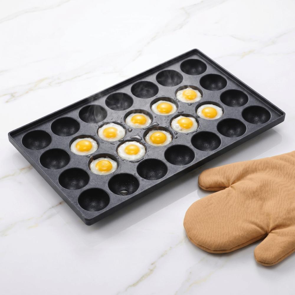 Black Takoyaki Maker Pan Nonstick Quail Egg Baking tray  for Brunch Breakfast