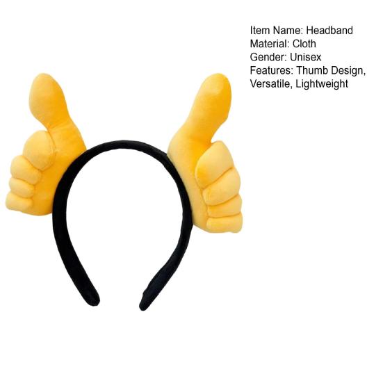 Men Women Headband Spoof Thumb Gesture Design Versatile Hairband Cartoon Hair