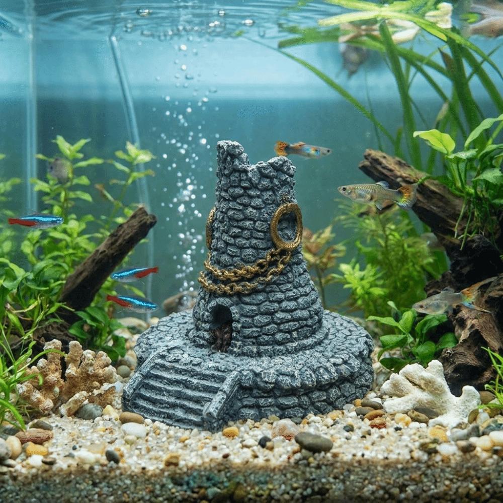 Resin Fish Tank Ornament Simulation Fish Shelter Hiding Spots Cave Hideouts