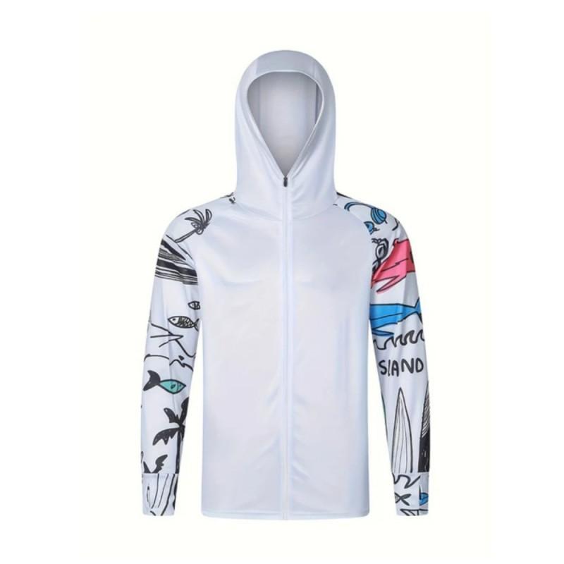 Zippered Fishing Clothes Shirts Quick-drying Sportswear Sun-proof Ultraviolet Breathable Hooded