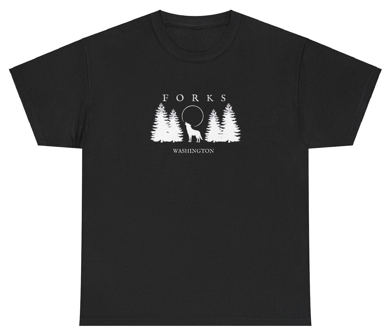 Футболка Forks Washington Лесной Гоблинкор Город Форкс Вашингтон Сумерки Футболка S