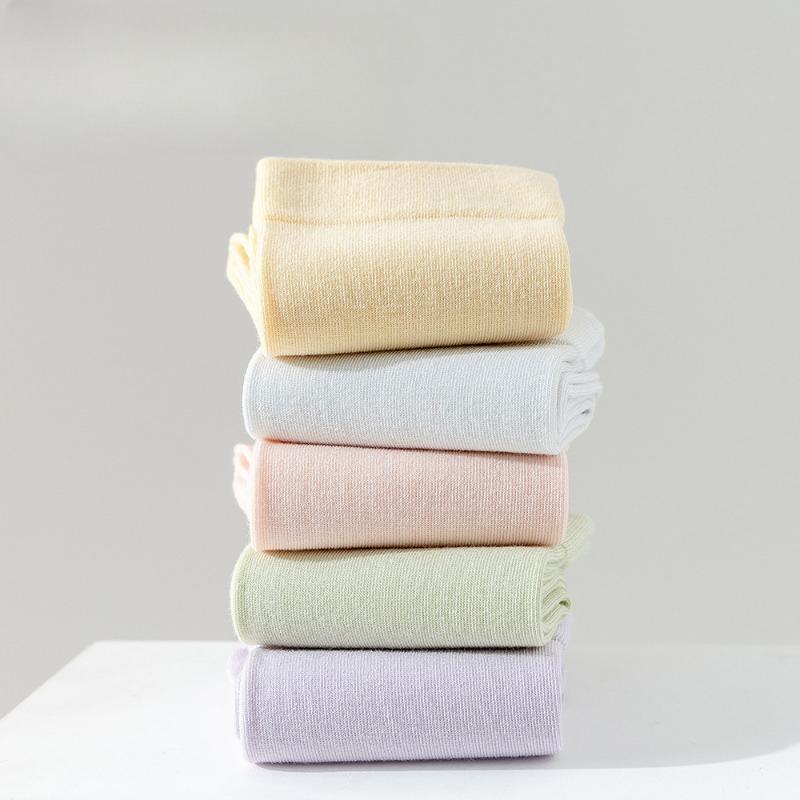 Solid Color Boneless Pile Stockings, Spring and Summer Loose Maternity Socks, Mid-calf Socks, Summer Breathable and Sweat-absorbing Cotton Socks